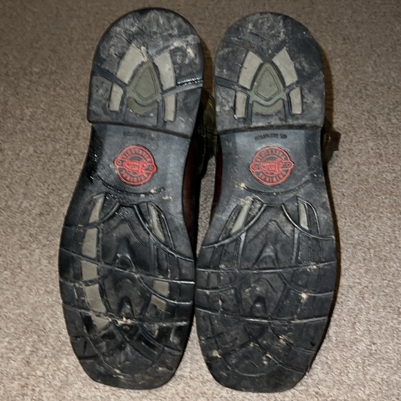 Justin Boots Brown and Green Cowboy Boots with Decorative Stitching - Picture 5 of 8